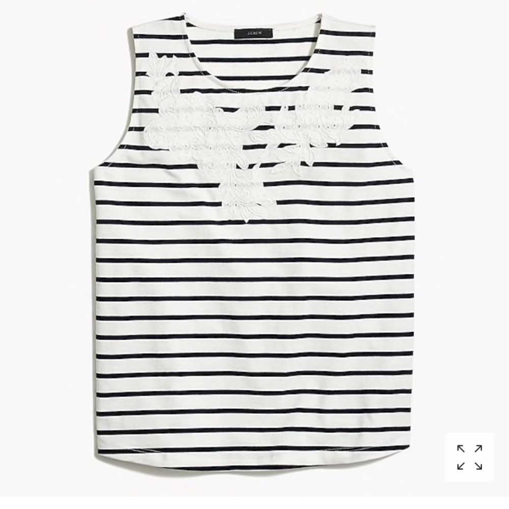 Striped Embroidered Swing Tank